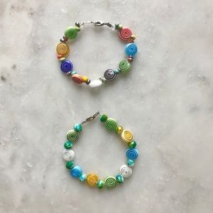 Vintage Colorful Beaded Bracelet Bundle